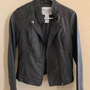 grey leather (faux) jacket